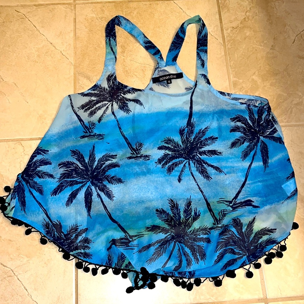 Palm tree dressy tank-top